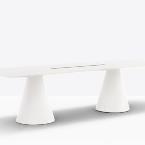 Pedrali-Ikon bureau rectangle blanc passe cable