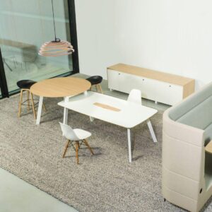 Robberechts-Junto Mixed pole bureau blanc et bois clair