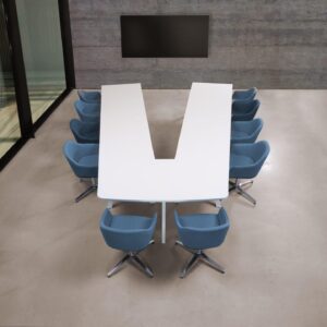 Robberechts-Junto Présentation Bureau de réunion en U blanc