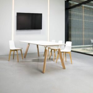 Robberechts-Junto wood bureau blanc pied en bois