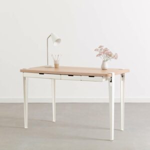 Tiptoe-Monochrome bureau bois et blanc