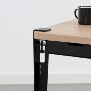 Tiptoe-Monochrome bureau bois et noir ajustable