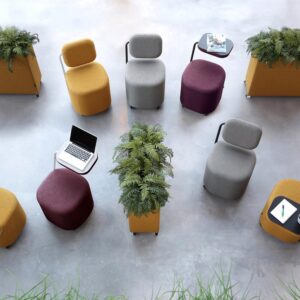 Gotessons-IQ Seat Tabouret modulable en tissu à roulette