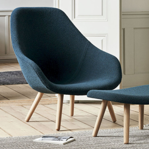 Hay-AaL Loung Fauteuil d'acceuil rembourré tissu bleu