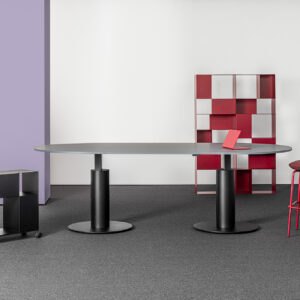 Mara-Follow vergadertafel hoog in hoogte verstelbaar zwart