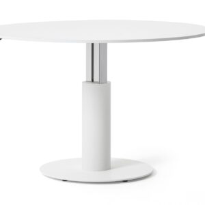 Mara-Follow Meeting Ronde hoge tafel in hoogte verstelbaar wit
