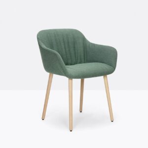 Pedrali-Babila XL Chaise d'acceuil comfortable tissu et bois