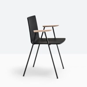 Pedrali - Osaka chaise noire avec accoudoirs