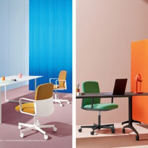 Pedrali-Temps swivel office chair with castors