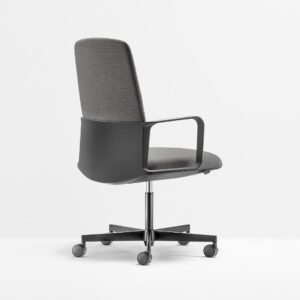 Pedrali-Temps swivel office chair with castors grey