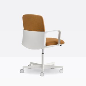 Pedrali-Temps swivel office chair with castors yellow