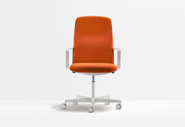 Pedrali-Temps swivel office chair with castors orange