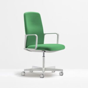 Pedrali-Temps swivel office chair with castors green