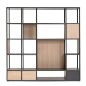 Sedus-Sematrix Bibliotheque bureau ouverte noir et bois