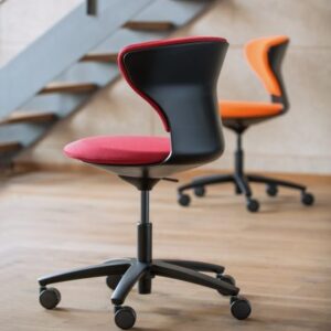 Sedus-Turn around office chair with castors red orange