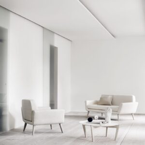 Softline-Scope Canapé d'acceuil en tissu blanc