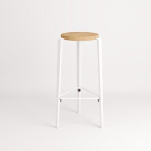 Tiptoe-Lou Hoge kruk van wit en hout