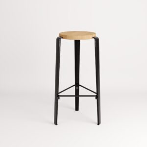 Tiptoe-Lou Hoge kruk van zwart en hout