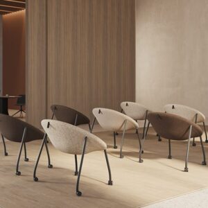 Viccarbe-Zocco Chaise de conférence design à roulette